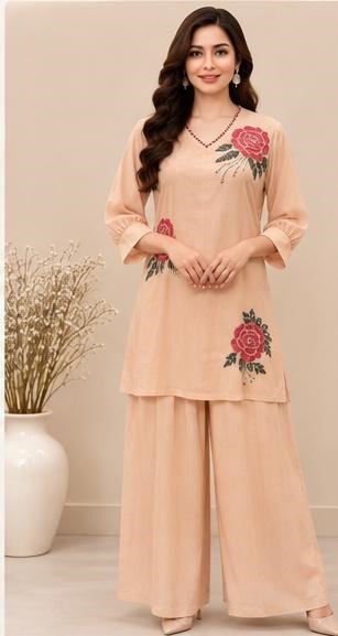 Indo-Western Cord Set With Embroidery And Pants