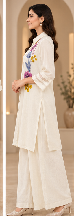 Indo-Western Cord Set With Pants Shirt Style - Image 9
